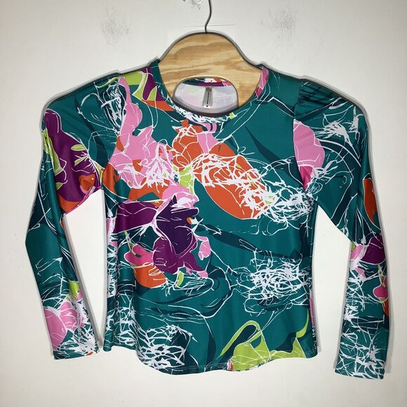The Bubble Womens Long Sleeve‎ Floral Top Size Medium NWT - Picture 1 of 5
